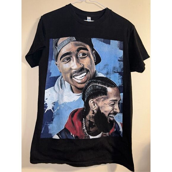 Tupac and nipsy hustle tee shirt size small - Picture 1 of 3